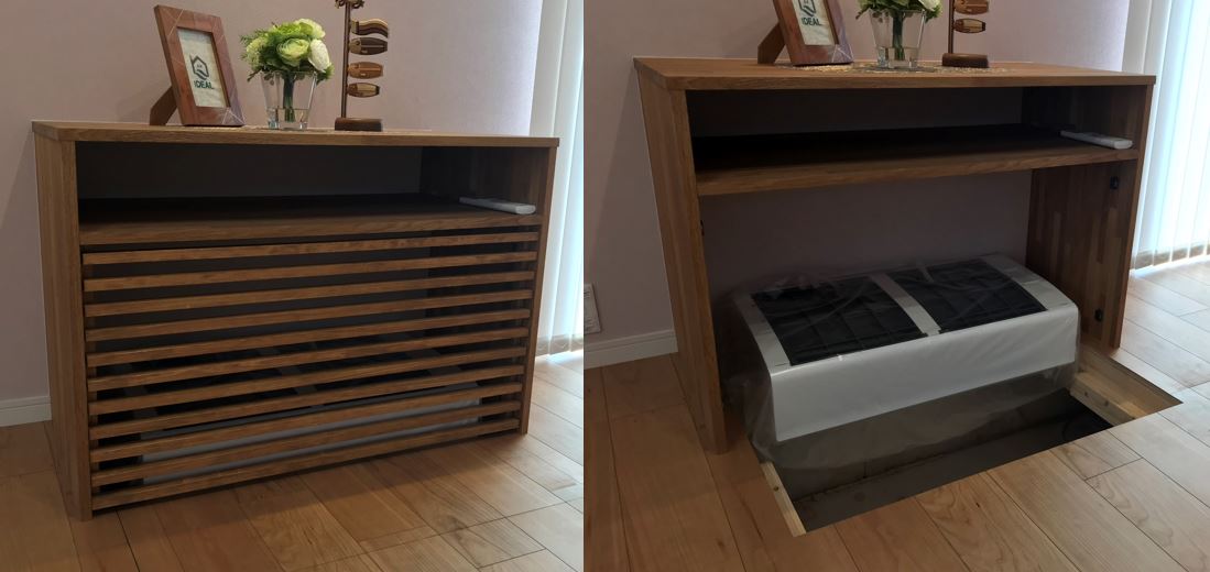 床下エアコンと小屋裏エアコンのある快適な家
